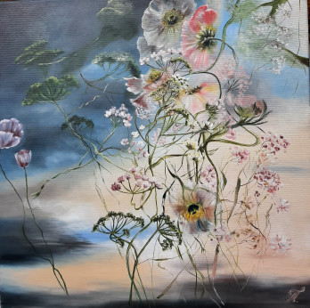 Painting маслом flowers