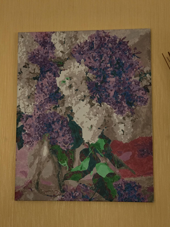 Painting акрилом Ветки сирени 