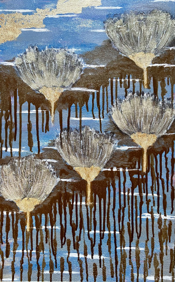 Painting акрилом Летящие цветы