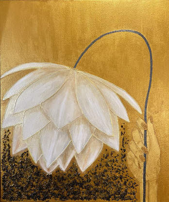 Painting акрилом Золотой лотос