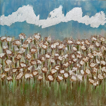 Painting акрилом Лес и луг