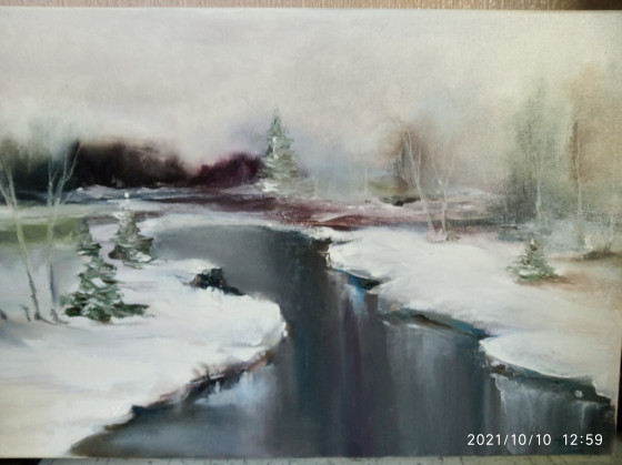 Painting маслом "Зима"