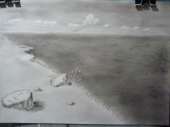 Painting карандашом Берег