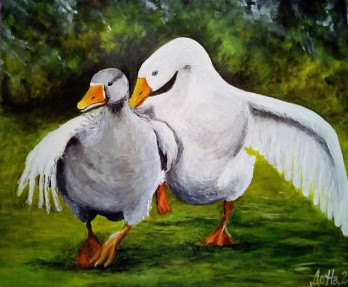 Painting маслом Гуси