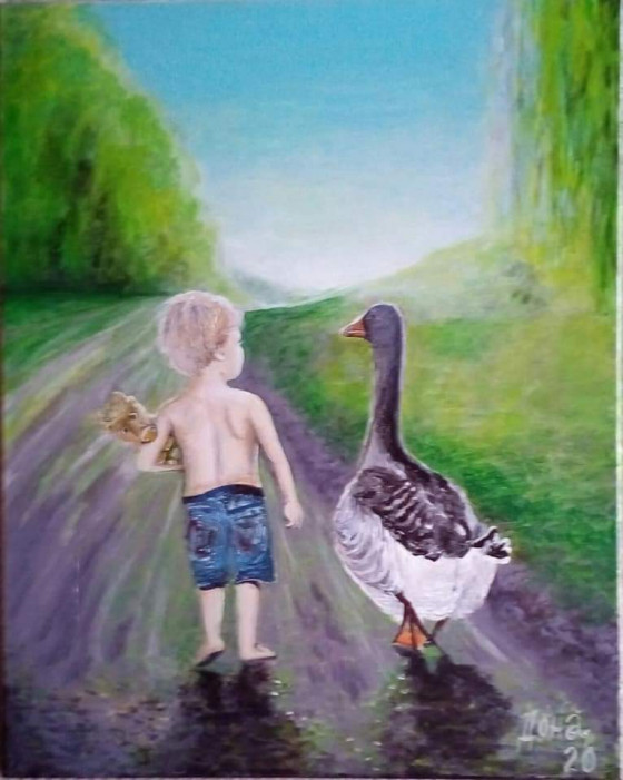 Painting маслом Картина "Друзья "