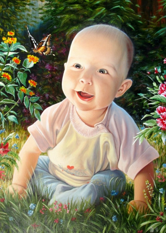 Painting маслом Детский портрет