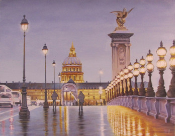 Painting маслом Осенний парижский мост