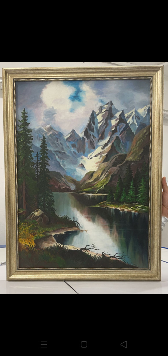 Painting маслом Горное озеро