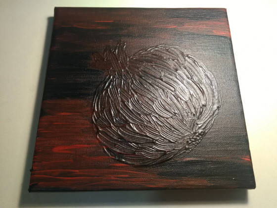 Painting акрилом Гранат в темноте