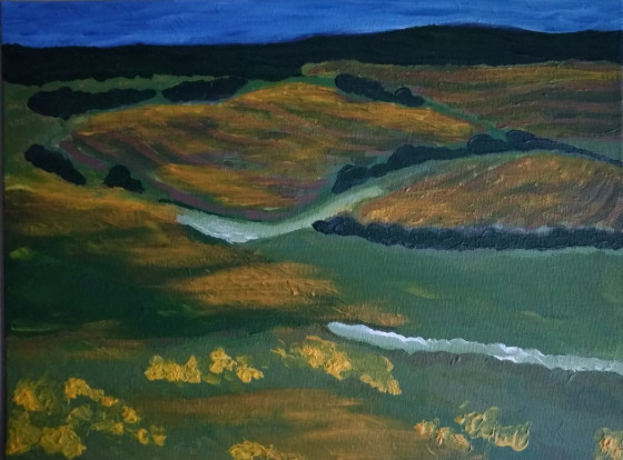 Painting акрилом Степи , лани