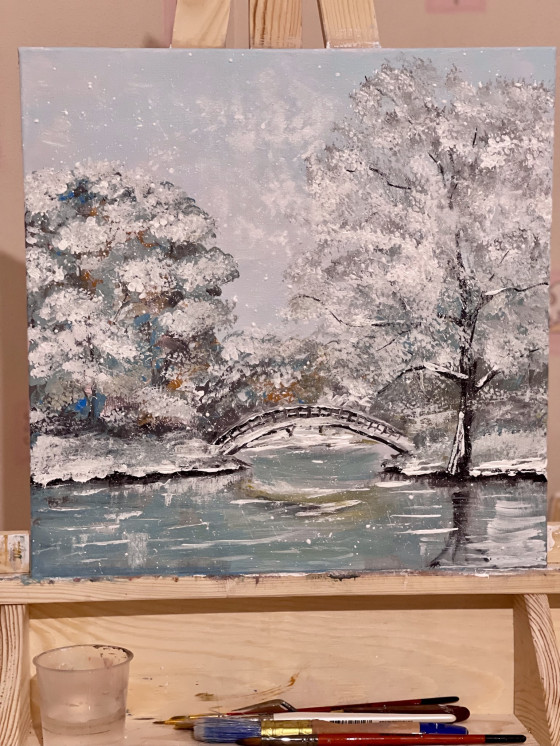 Painting акрилом Зима