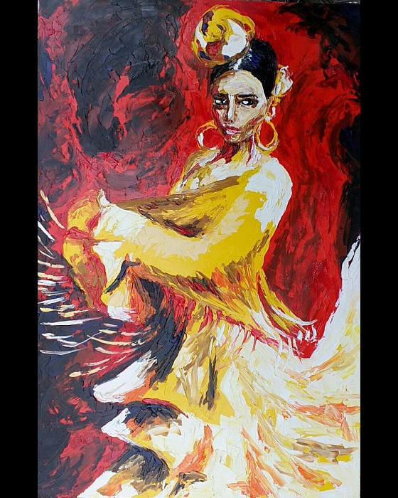 Painting маслом Желтое фламенко