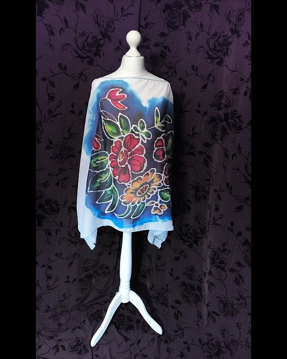 Painting  Батик "Жостовские цветы'