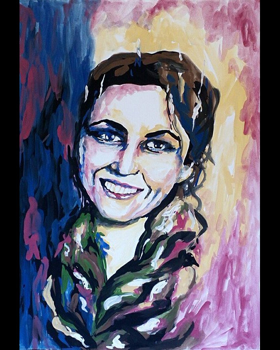 Painting в смешанной технике Улыбка