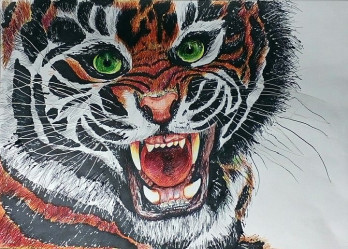 Painting  Рассерженный тигр