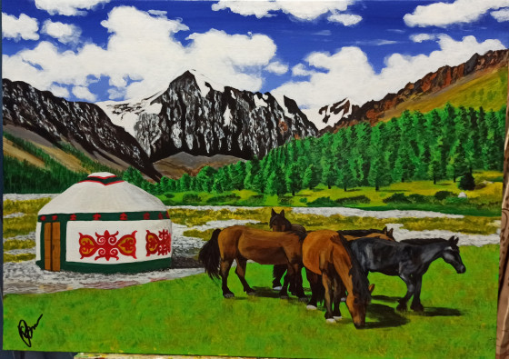 Painting акрилом Родной край