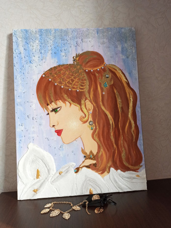 Painting акрилом Принцесса под дождем