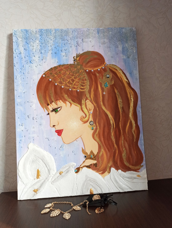 Painting акрилом Принцесса под дождем