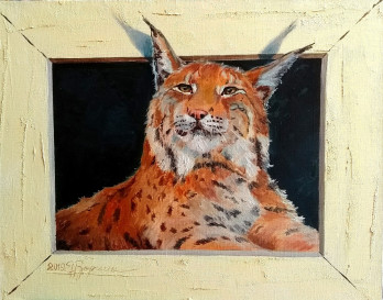 Painting маслом Лесная киса