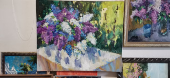 Painting маслом Cирень в мае.