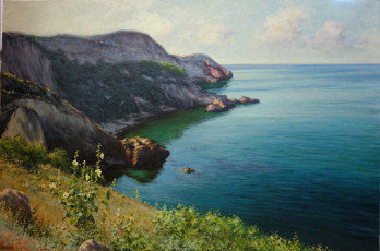 Painting маслом Утренняя бухта.