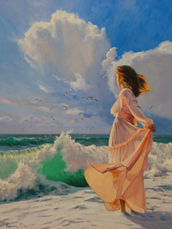 Painting маслом Toward the wave.