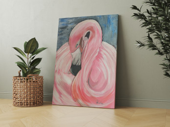 Painting акрилом Интерьерная картина "Розовый фламинго"