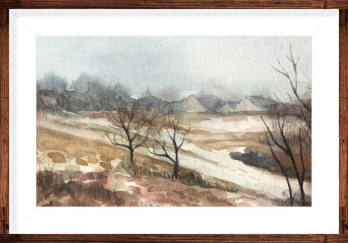 Painting акварелью Зимовий етюд