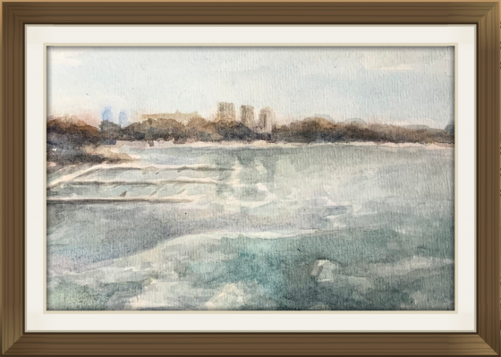 Painting акварелью Зимовий етюд