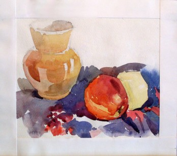 Painting акварелью Яблоки