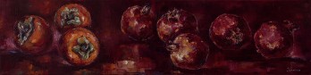 Painting маслом Гранаты и хурма