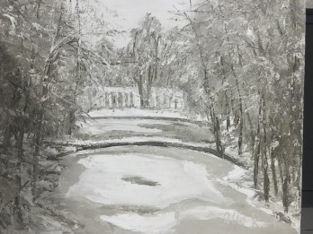 Painting маслом Зимний парк