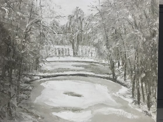 Painting маслом Зимний парк