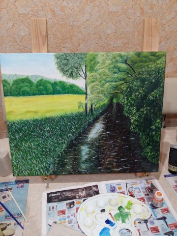 Painting акрилом пейзаж