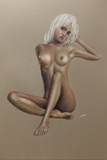 Painting карандашом “Snow hair”