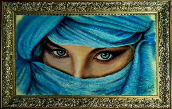Painting пастелью Глаза опала