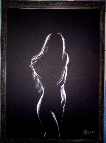 Painting пастелью Голая ночь