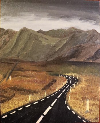 Painting маслом Дорога в Исландии