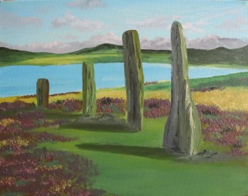 Painting маслом Скалы Шотландии