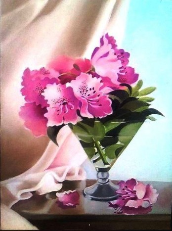 Painting маслом Цветы в бокале