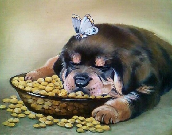 Painting маслом Главное в диете - сон.