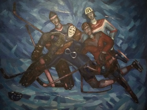 Painting маслом зимний вечер