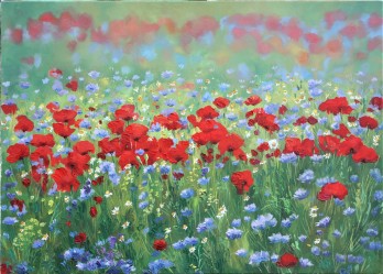 Painting маслом Маковое поле