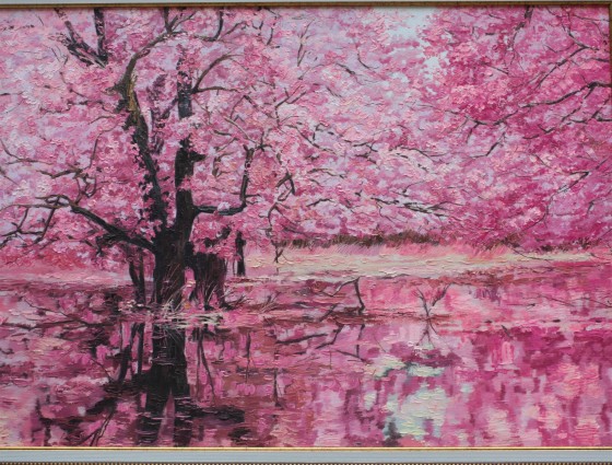 Painting маслом Цветение сакуры