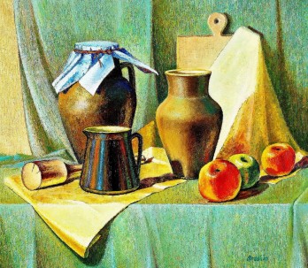 Painting маслом Натюрморт на зеленом