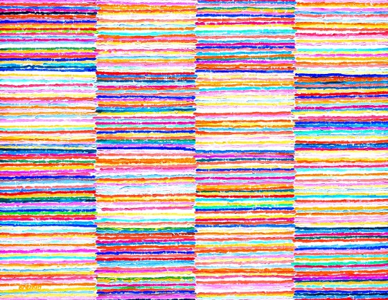 Painting маслом Цветной ритм живой линии