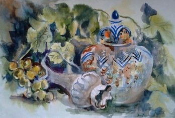 Painting акварелью Первые дни осени