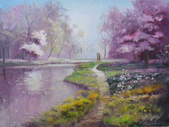 Painting маслом Цветение плодовых деревьев