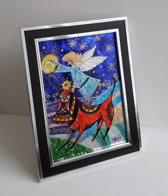 Painting   Витражная картина "Рождественское Чудо" 