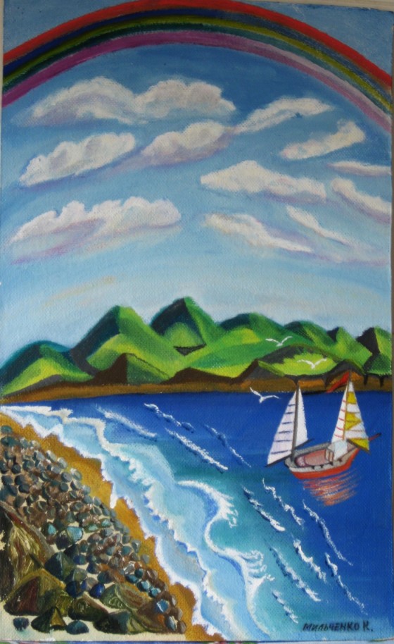 Painting маслом "Лазурный берег Крыма"